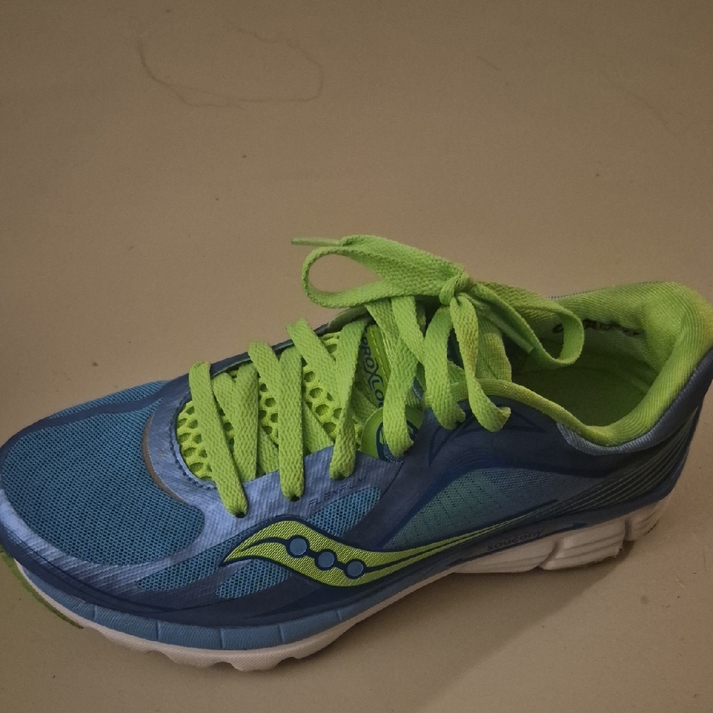 Saucony Vibrant Blue and Lime Athletic Shoes